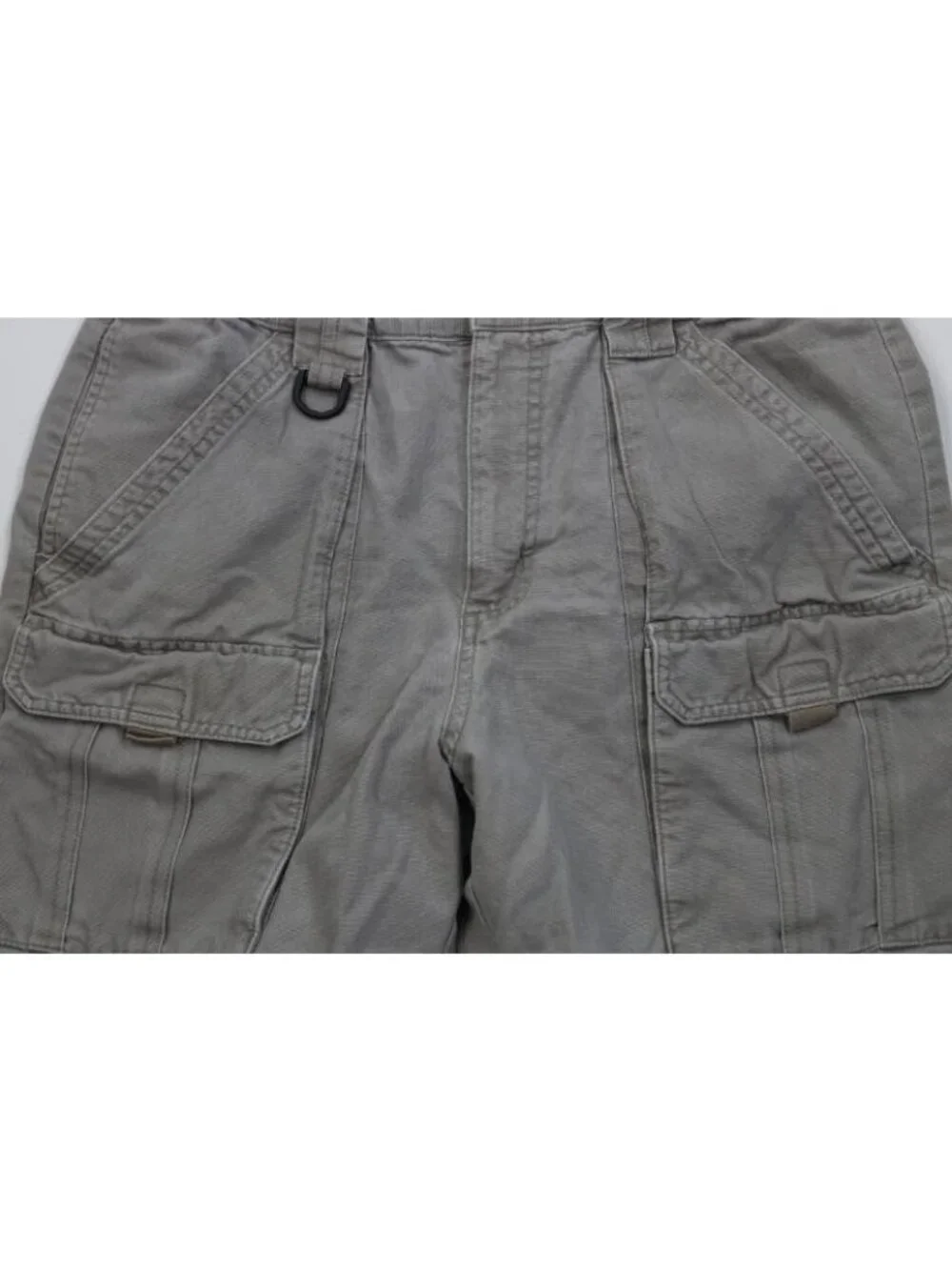 Vtg 90s Y2K Columbia Mens Small Faded Stonewash Canvas Above Knee Cargo Shorts